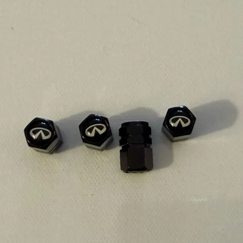 Infinity Valve Stem Caps in Black Set of 4 NWT